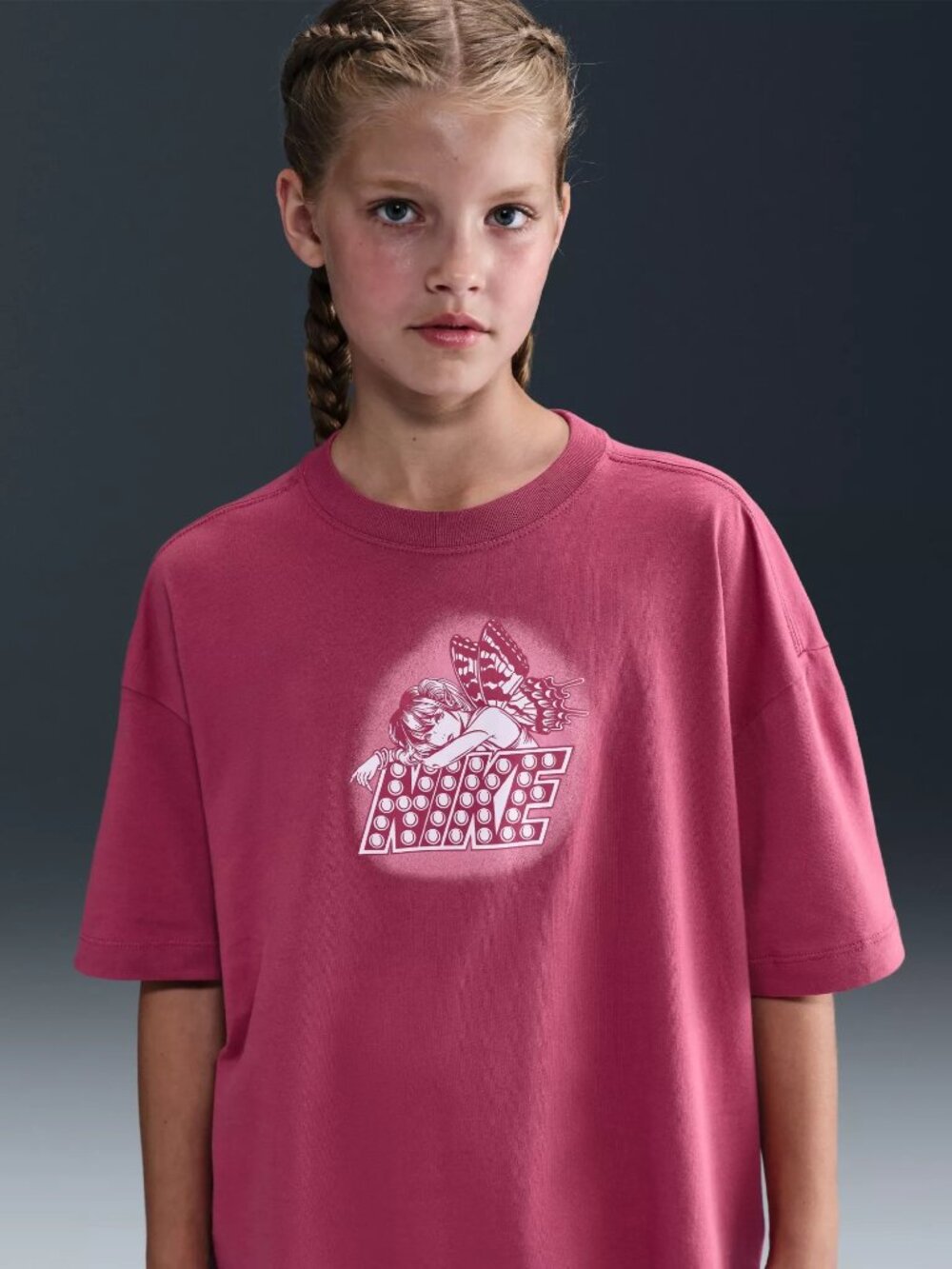 Nike Girls' Sportswear Mystical Boy Tee - Color: Sweet Beet
